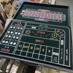 Vintage portable casino, roulette, craps, and blackjack table