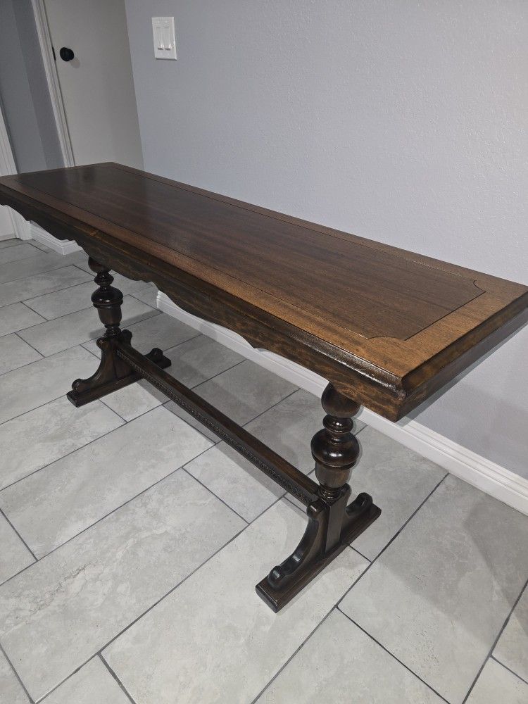 Vintage Jacobean Style Library Table, Console Table, Hallway Table, Entry  Table