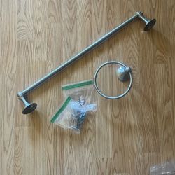 Towel Bar Set  Brushed Nickel 