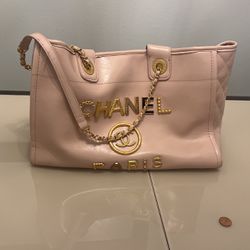 Pink L Tote wt Gold Chain 