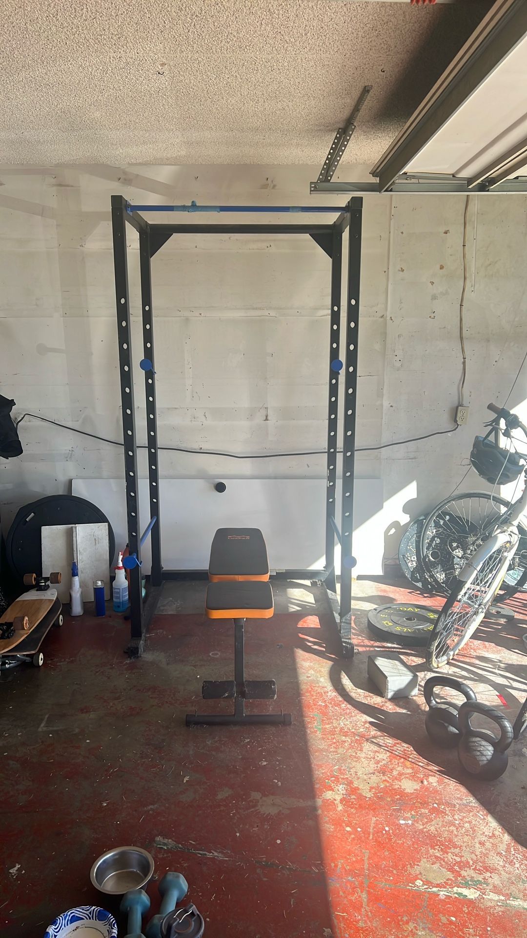 weight rack with bench