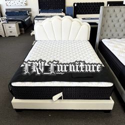 NEW QUEEN BED FRAME WITH MATTRESS