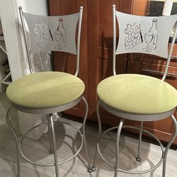 Metal and Upholstered Bar Stools