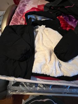 Black fleece hooded jacket