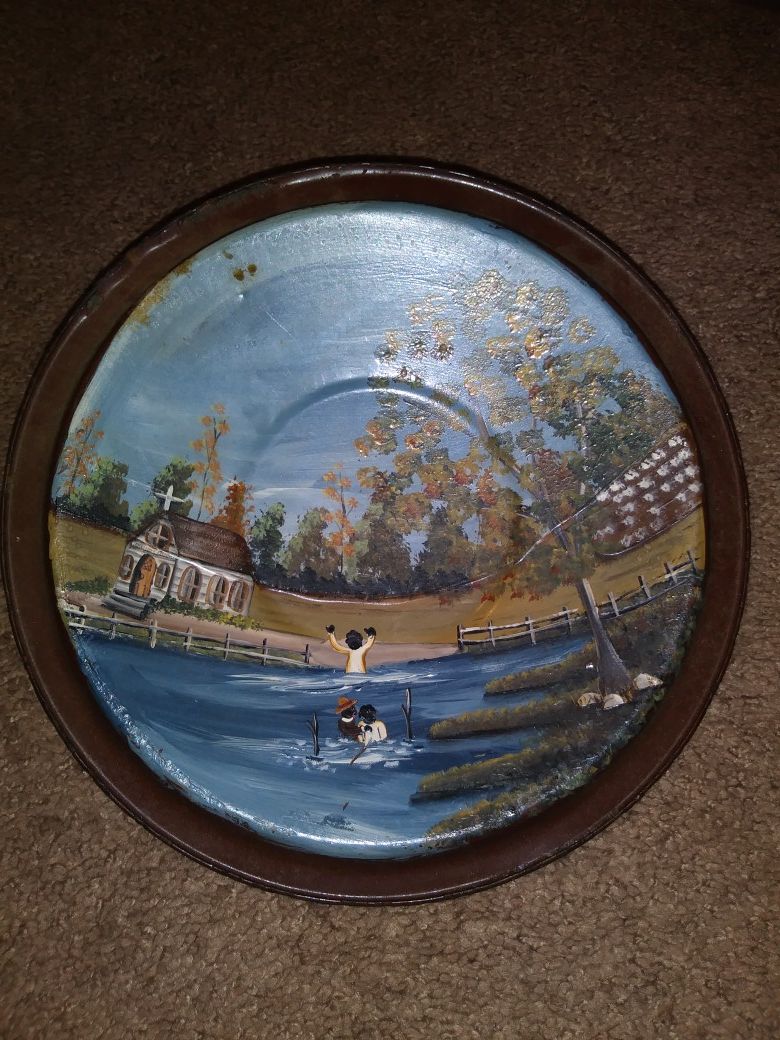 HAND PAINTED SKILLET THIS GOT ME THINKING ABOUT THE OLD DAYS