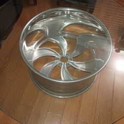 Billet Center Table Glass And Wheel 