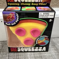 Needoh Squeezza Pink & Yellow Pizza Squishy Fidget Toy Schylling - NEW