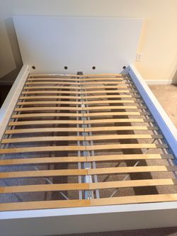 IKEA  Queen Bed Frame + Mattress + 2 pillows