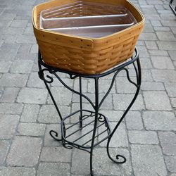 Longaberger wrought iron stand/2000 generations basket/protector