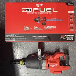 Milwaukee Fuel M18 1” Impact Kit With 2 12.0 Forge Batteries, Rapid Charger, Bag And Extension. (2868-22HD)