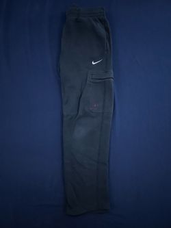 Nike black cargo sweatpants with white swoosh