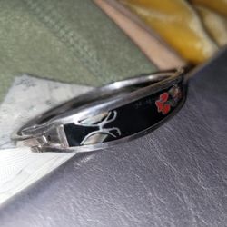 Mexican SILVER BRACELET HAND. INLAAID