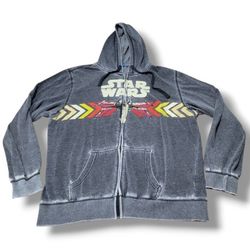 Star Wars Sweatshirt Size XXL Star Wars X-Wing Starfighter Jet Full Zip Hoodie