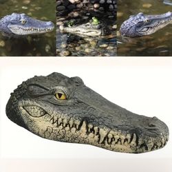 Realistic Resin 12.6" Floating Crocodile Head Decor - Outdoor Water-Surface Decoration 
