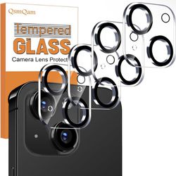 QsmQam 4 Pack Camera Lens Protector for iPhone 15 6.1" / iPhone 15 Plus 6.7"