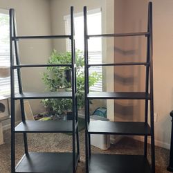 HUGE MOVING SALE! Pair of like new 5-tiered book shelves bookcases. Check my profile for more!