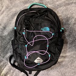 RARE COLORWAY ‘The North Face’ Backpack- Black w/ Lavender & Teal- Borealis Style