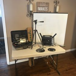 Vintage Projector And Video Camera Set