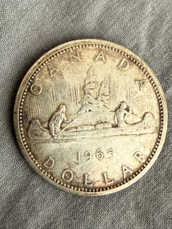 Canada 1963 $1 Silver Dollar Coin Canoe Design Circulated Queen Elizabeth II**