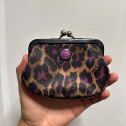 Authentic Cheetah Print Coach Coin Wallet  