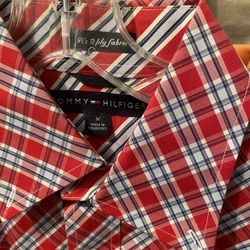 Tommy Hilfiger Button Down Short Sleeve Dress Shirts - Size Medium 2 Ea