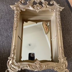  VTG MCM Syroco Wood Gold Mirror Shadowbox