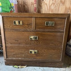 Brown Wooden Small Dressers 2x 