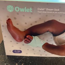 Owlet Sock, Dream Sock, 0-18 Months, Baby, Gently Used, White, Charger 