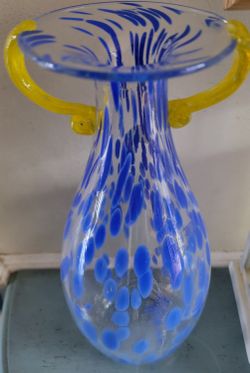 Nouveau Handcrafted Vase With Delicate Handles.