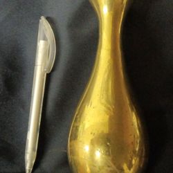 Bugle Shaped Solid Brass Vase 