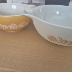Butterfly Gold Pyrex Bowls 