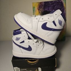 Size 6c - Kids Court Purple Jordan 1's - $80