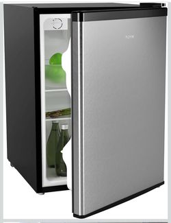 hOme Mini Compact Refrigerator Stainless Steel