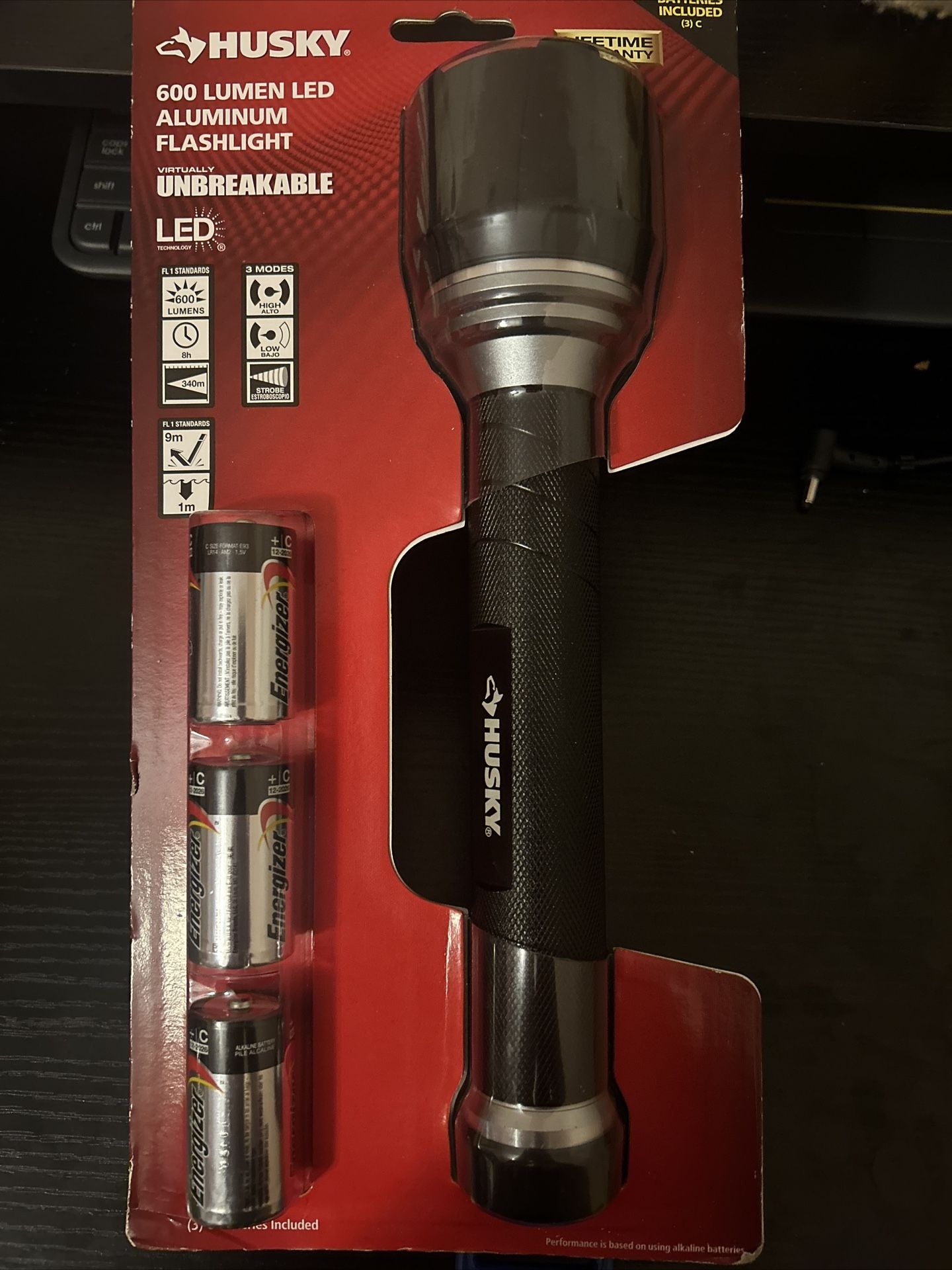 Husky 600lumens “virtually Indestructible” Flashlight