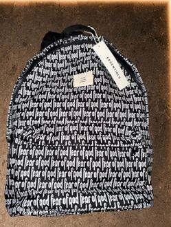 Fear of God Essentials Backpack - All Over “Fear of God” Print - Black/White - NEW