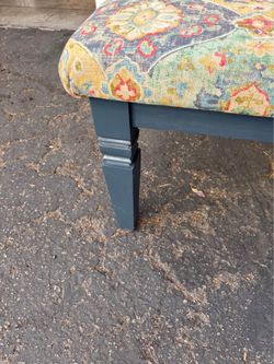 Cozy Cottage Square Ottoman Table with beautiful fabric.