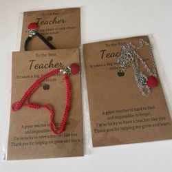 Teacher appreciation week gift bracelet necklace 