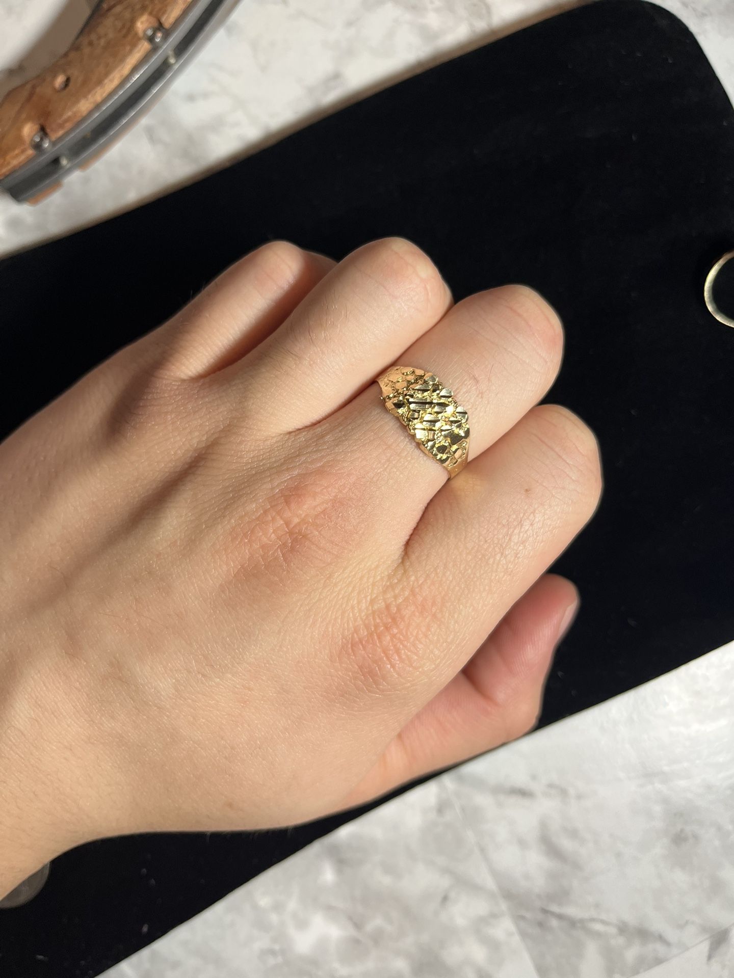 REAL SOLID 10K NUGGET RING