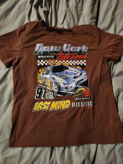 Mens romwe "new york left road '91 win" graphic tshirt