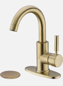 Single Hole Bathroom Sink Faucet, Single Handle 360 Degree Swivel Spout Wet Bar