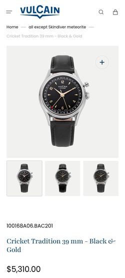 Vulcain Cricket Tradition 39mm | features fully functional mechanical alarm| Watch