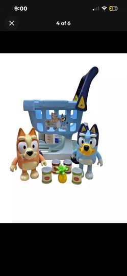 Bluey My Size Shopping Set, 26 Pieces Shopping Cart & Cash Register