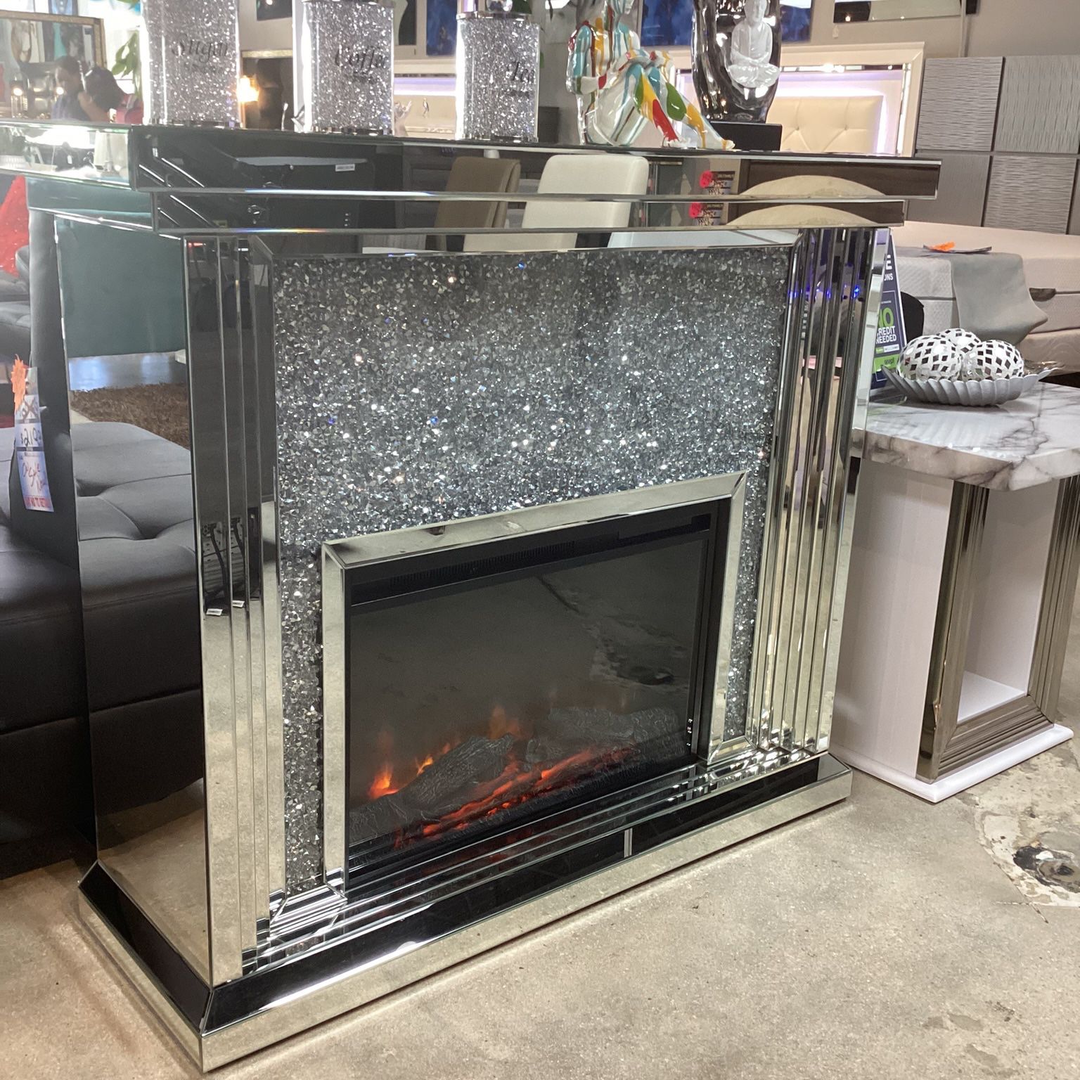 Beautiful Furniture Silver Fire Place On Sale Today With 20% Off