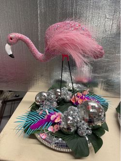 Flamingo/Disco Ball Centerpiece C