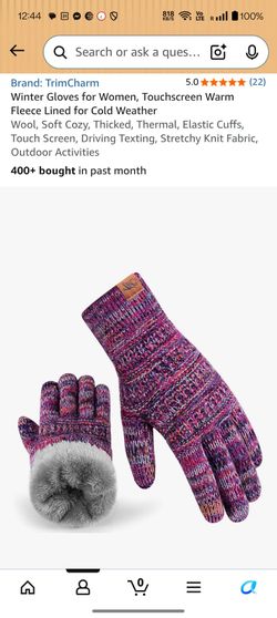 TrimCharm Women's Touchscreen Winter Knit Gloves