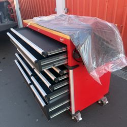 Milwaukee Tool Storage 52 in. W x 22 in. D Heavy Duty Red Mobile Workbench Cabinet Brand New Has Small Dents 👀