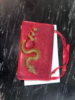 Roberto Cavalli Red Snake Crossbody Bag – New, Never Used w/ Box & Dust Bag