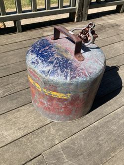 Vintage Eagle 5 Gallon Galvanized Gas Can