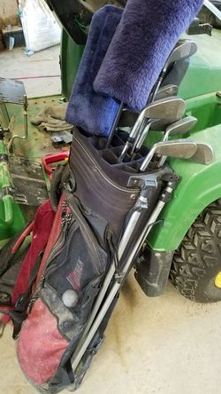 Golf clubs and bag