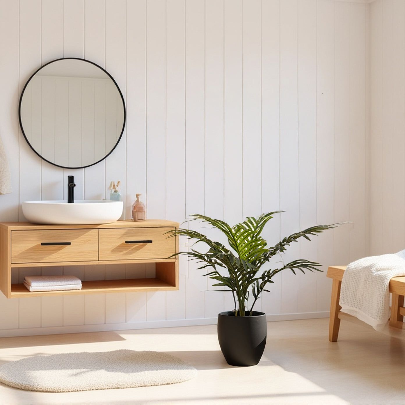 Areca 20″ Faux Palm Potted Plant Indoor Tabletop Greenery